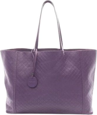 Bottega Veneta Pre-owned Tote Bags, female, Purple, Size: ONE SIZE Pre-owned Vintage Leather Tote Bag