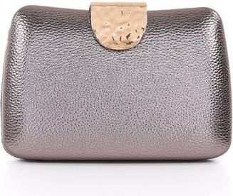 Badgley Mischka Tatum Faux Leather Clutch in Bronze at Nordstrom, Size Small