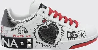 Dolce & Gabbana Sneakers Portofino in pelle di vitello con borchie e logo