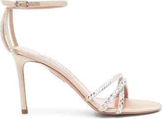 Aquazzura Sandali con decorazione di cristalli 90mm - Toni neutri