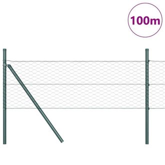 Berkfield Home Hexagon Fence Grey 0.5x100 m Steel in Dark Green