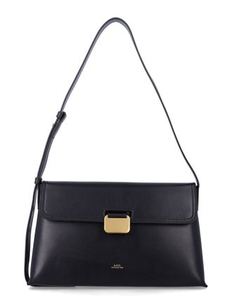A.P.C. Smooth Leather Gold Clasp Shoulder Bag