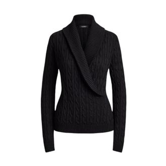 Ralph Lauren Maglia a trecce con collo a scialle - Jackets - Mujer - Negro - S