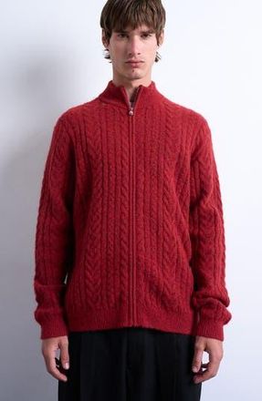 Topman Cable Knit Cardigan in Red at Nordstrom Rack, Size Small
