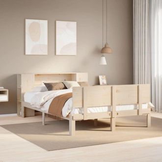 vidaXL Cama Con Estanter&iacute;a Sin Colch&oacute;n Madera Maciza De Pino 120x200cm Vidaxl