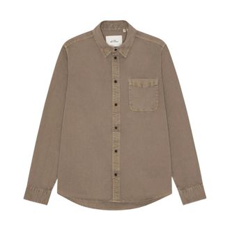 Les Deux Garment Dyed Shirt - Heren - Overhemden - Beige - Maat: M Katoen
