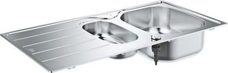 GROHE Fregadero Grohe De 1,5 Senos Con Escurridor Reversible En Acero Inoxidable K200