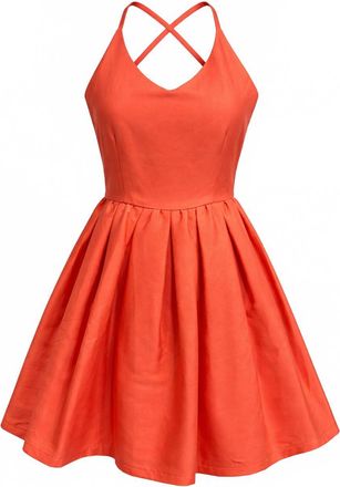 Gracia Womens Backless Dress In Coral