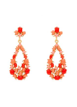 Kenneth Jay Lane Beaded 22kt Gold-plated Drop Earrings - Coral - One Size