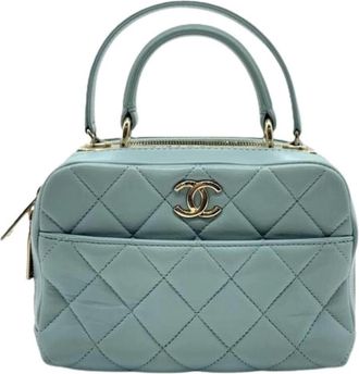 Chanel Pre-owned Vintage Handtas - Dames - Vintage Handtas - Blauw - ONE Size - Leer - Vintage
