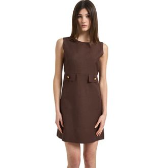 P.A.R.O.S.H. Short Dresses, female, Brown, Size: M Straight Dress