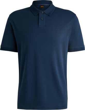 Boss Orange by Hugo Boss Poloshirt BOSS ORANGE Pe Interlock, Herren, Gr. XXL, open blau464, Jersey, Obermaterial: 100% Baumwolle, regular fit, hoch geschlossener Ausschnitt, e