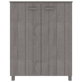 Berkfield Home Shoe Cabinet HAMAR Light Grey 85x40x108 cm Solid Wood Pine | Size: 85 x 40 x 108 cm