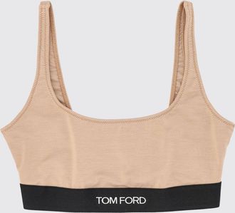 Tom Ford Top bralette cropped in modal con banda logo a contrasto