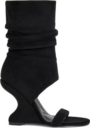 Azalea Wang Kyvelisa Wedge Sandal in Black at Nordstrom, Size 6.5