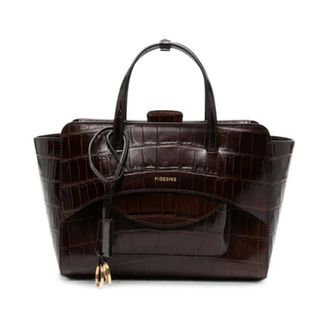Hidesins Flap Medium Leather Tote - female - Hidesins - Handbags - Brown - ONE SIZE - Bags