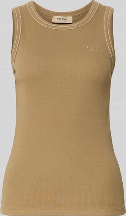 Mos Mosh Tanktop mit Logo-Stitching Modell Ara in Cognac, Gr&ouml;&szlig;e XL