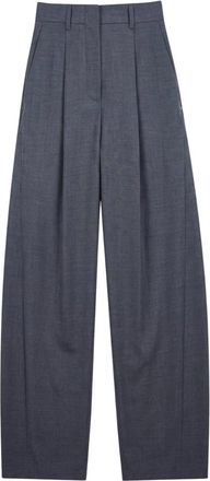 ottod'Ame Wijde broek - Dames - Wijde Broeken - Grijs - XS - Wol - Broeken