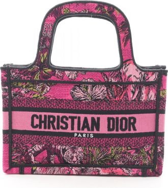 Dior Multi-Color Pink Canvas Handbag Tote Bag (Pre-Owned)