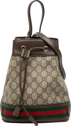 Gucci Pre-owned Gucci Small GG Supreme Ophidia Web Bucket Bag Ladies 550621 498879