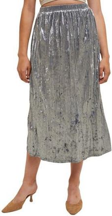 Wishlist Crinkle Velvet Midi Skirt in Slate at Nordstrom Rack, Size Medium