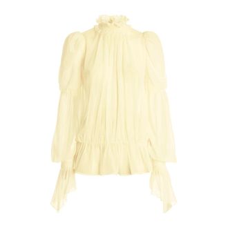 Genny Gedrukte Blouse - Dames - Blouses & Shirts - Geel - Maat: S