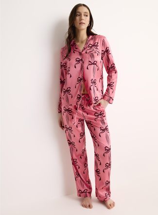 Chelsea Peers Womens Elegant bows satiny pyjama set