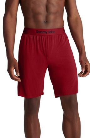 Tommy John Second Skin Luxe Rib Pajama Shorts in Rhubarb at Nordstrom, Size Large