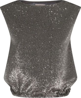 Herno Top con paillettes e coulisse - Argento