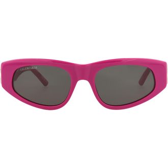 Balenciaga 53mm Rectangle Sunglasses in Fuchsia Silver Grey at Nordstrom Rack