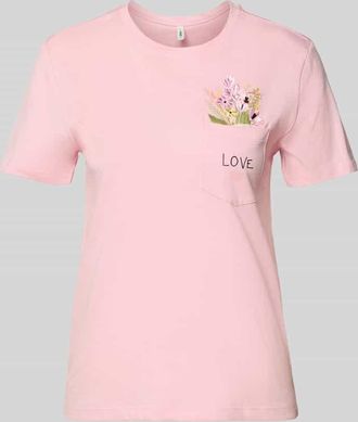 Only Regular Fit T-Shirt aus reiner Bio-Baumwolle Modell POLLY in Hellrosa, Gr&ouml;&szlig;e XL