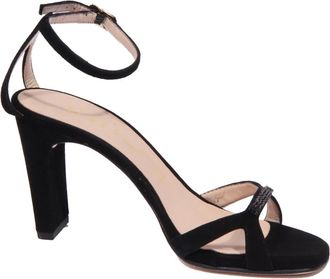 Unisa Suede strass sandaal schoen Sajo model - Dames - Sandalen met hakken - Zwart - 36 EU - Su&egrave;de - Schoenen