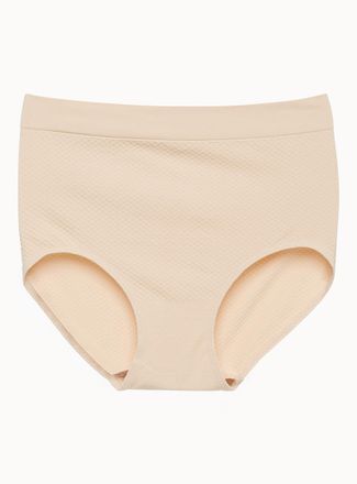 Miiyu Womens Textured high-waist classic Hipster Panties Nylon