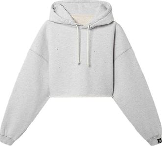 Golden Goose Star Cropped Hoodie Sweatshirt - Dames - Hoodies - Grijs - XS - Katoen - Hoodies & sweatvesten