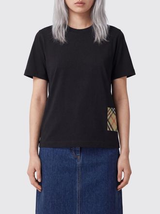 Burberry T-shirt girocollo in cotone con logo EKD ricamato