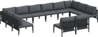 vidaXL Garden Sofa Set 12 pcs Anthracite Steel Vidaxl