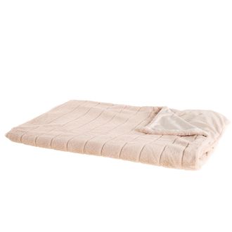 Beliani Manta De Tejido De Poli&eacute;ster Rosa 150 X 200 Cm Cama Sala De Estar Minimalista Smahra
