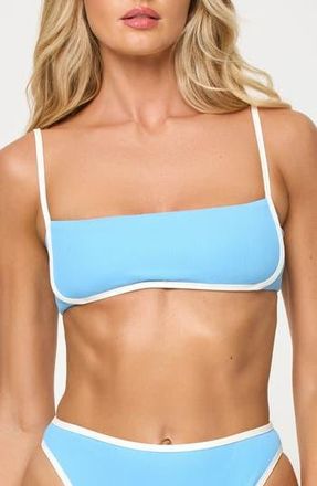 L*Space Hazel Ribbed Bikini Top in Sea Spray/Cream at Nordstrom Rack, Size X-Small