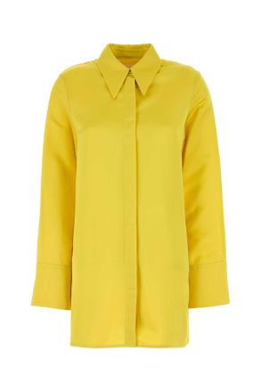 Jil Sander Yellow Satin Oversize Shirt