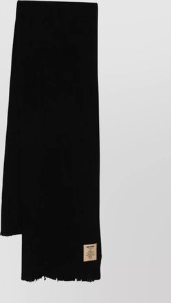 Uma Wang ribbed rectangular scarf frayed edges