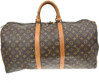 Louis Vuitton Pre-owned Weekend Bags, female, Brown, Size: ONE SIZE Pre-owned Keepall 55 Travel Bag