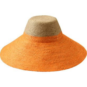Brunna.Co The Riri Duo Jute Straw Hat in Orange at Nordstrom, Size Medium