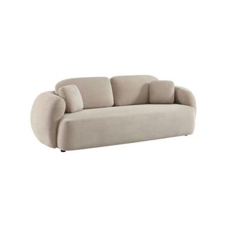 Sweeek Sof&aacute; de tela chenilla, 3 plazas, beige