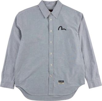Evisu Camicia Oxford - Heren - Casual Overhemden - Grijs - XL - Overhemden