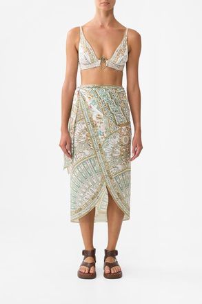 Camilla Eyelet Wrap Maxi Sarong With Tie Waist Ottoman Dynasty at Nordstrom, Size Small