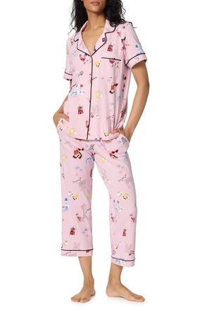 Bedhead Pajamas Print Stretch Cotton Jersey Crop Pajamas in Jadore Paris at Nordstrom, Size X-Small