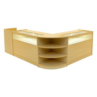 MonsterShop Sagittarius LED Shop Counter Set LM60, TB60 & 2 x B1200 - Maple in Beige