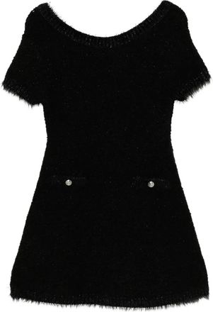 Juun.J Gebreide jurk met logopatch - Zwart