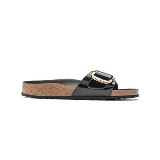 Birkenstock Madrid Big Buckle Narrow Fit - Dames - Sandalen - Zwart - 41 EU - Leer - Schoenen