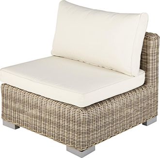 Maisons du monde M&oacute;dulo de jard&iacute;n de resina trenzada reciclada en beige y cojines crudo